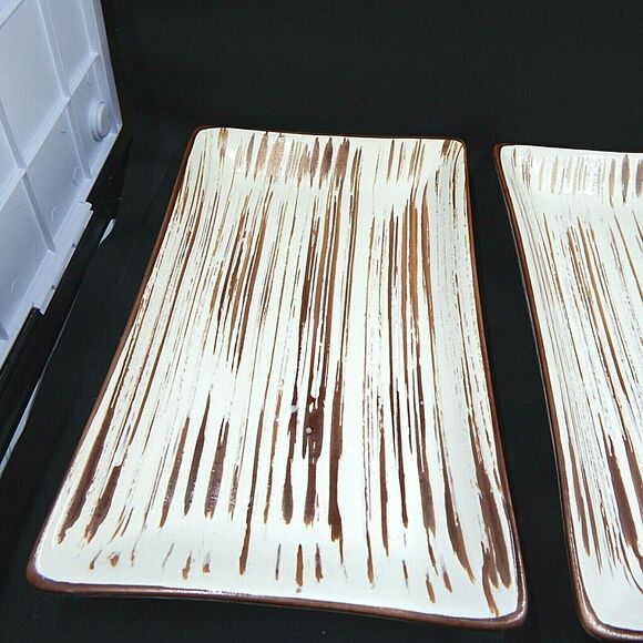 Pier 1 Suki Sushi Serving Set for 2 Plates Trays Dipping Bowls Chopstick Rests - Picture 2 of 9